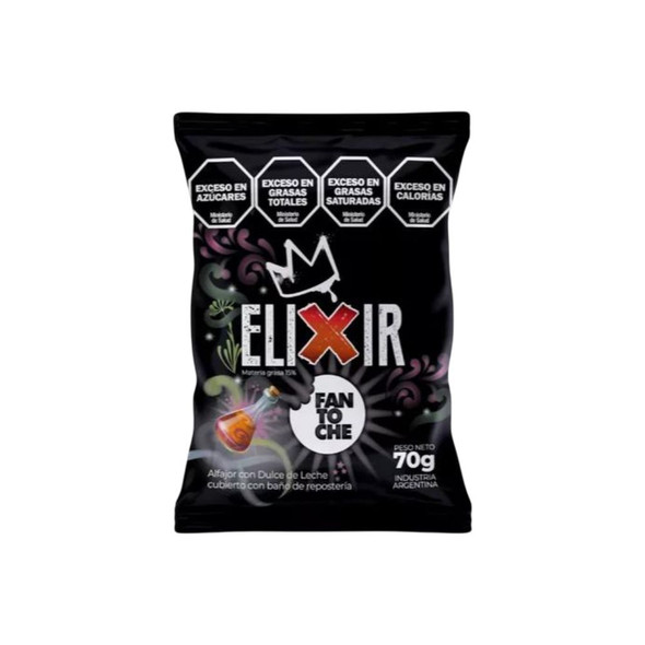 Fantoche Elixir Alfajor Super Dulce de Leche con Chocolate, 70 g / 2.5 oz (pack of 6)