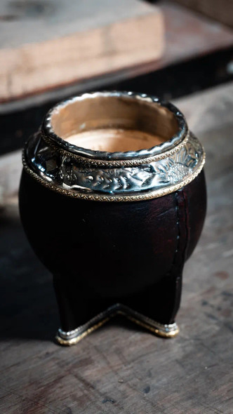 Matesur Imperial Torpedo Mate Alpaca Special + Bronze Detailing, Handmade Imperial Torpedo Mate de Alpaca Especial