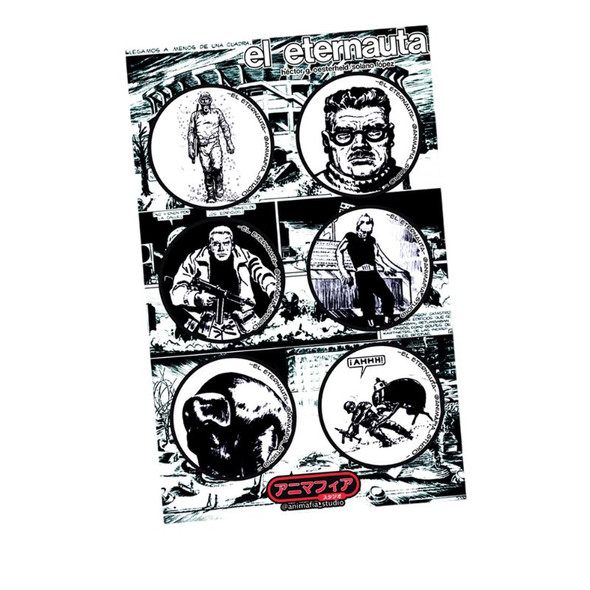 El Eternauta Vinyl Sticker Sheet Die-Cut - Stickers en Vinilo, 10 cm x 15 cm / 3.9' x 5.9'
