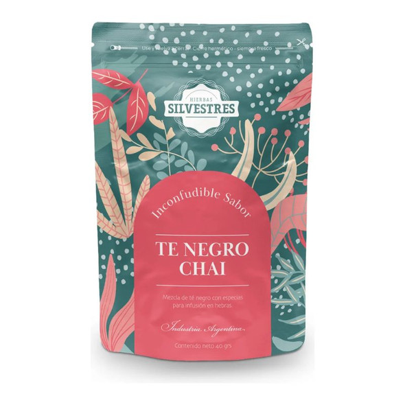 Hierbas Silvestres Organic Black Tea Chai Loose Leaf Doypack Té Negro Chai, 40 g / 1.4 oz
