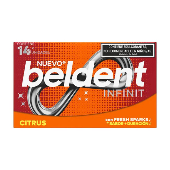 Beldent Infinit Chewing Gum Citrus Flavor with Fresh Sparks, 26.6 g / 0.94 oz (box of 12)