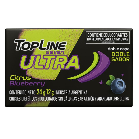 Topline Seven Ultra Citrus Blueberry Gum Dual Flavor Sugar-Free, 24 g / 0.85 oz (12 count)