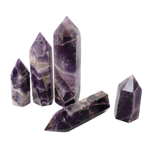 Natural Amethyst Obelisk with Polished Point, Raw Amethyst Tower for Decor or Healing Amatista, 100–200 g / 3.5–7 oz
