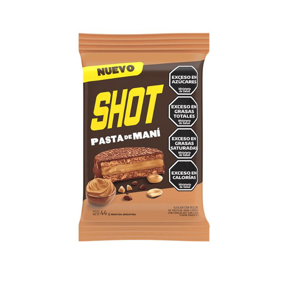 Shot Alfajor Peanut Butter Filling Milk Chocolate Covered, 44 g / 1.55 oz