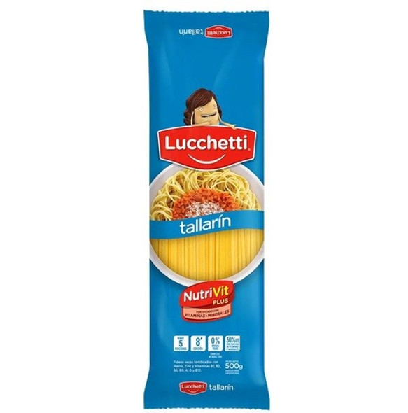 Fideos Lucchetti Tallarín Classic Long Noodles 5 Servings, 500 g / 1.1 lb (pack of 3)