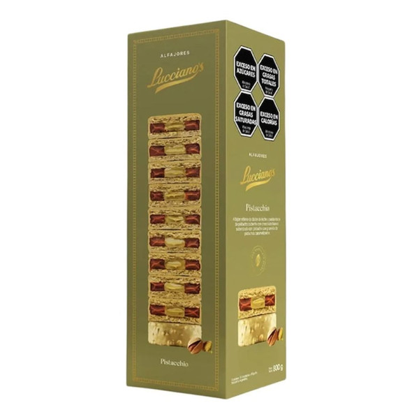 Lucciano's Alfajores with Dulce de Leche & Pistachio Heart – Belgian Pistachio Chocolate Coating (box of 10)