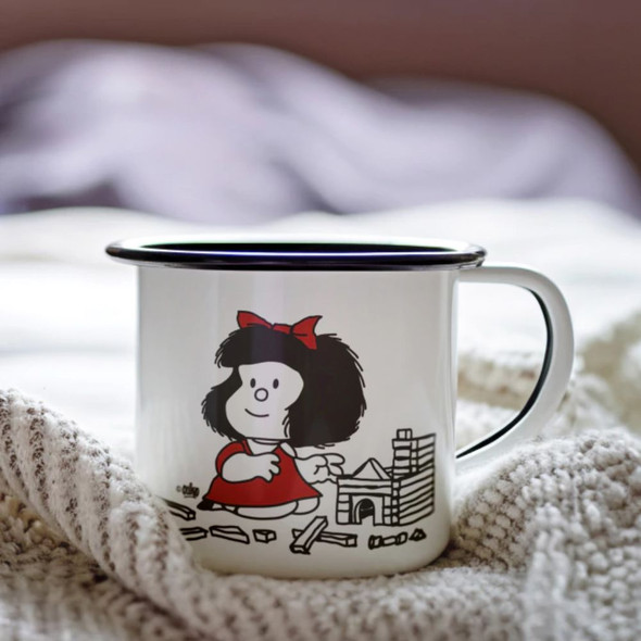 Mafalda Retro Enamel Mug with Bombilla "Casita" Design - Official Mate Cup