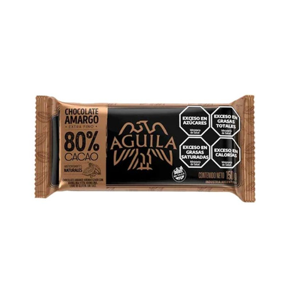 Águila Submarino Dark Chocolate Bar 80% Cacao Barra de Chocolate Negro, 150 g / 5.29 oz