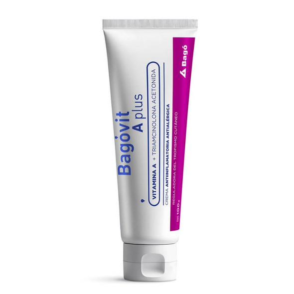 Bagovit A Plus Anti-Inflammatory & Anti-Allergy Cream with Vitamin A Crema Antiinflamatoria y Antialérgica, 100 g / 3.53 oz