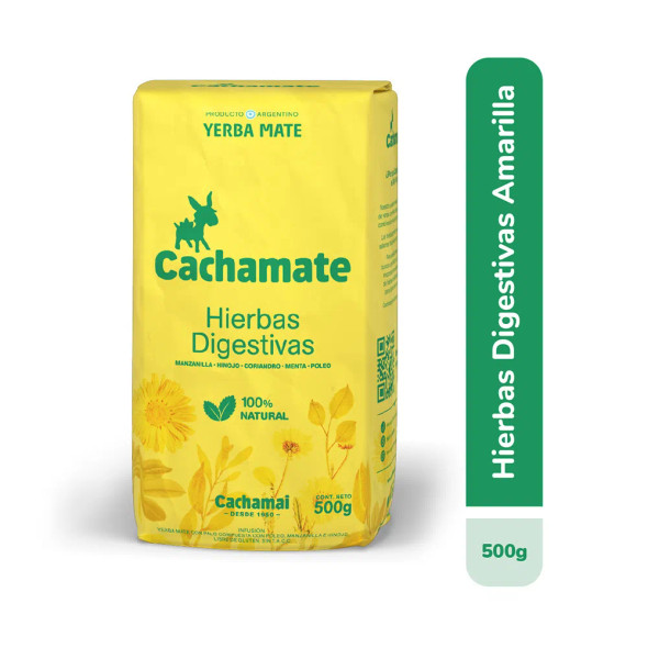 Cachamai Cachamate Yerba Mate Mixed Herbs Pennyroyal, Inca Tea, Chamomile, Fennel, Coriander & Mint, 500 g / 1.1 lb