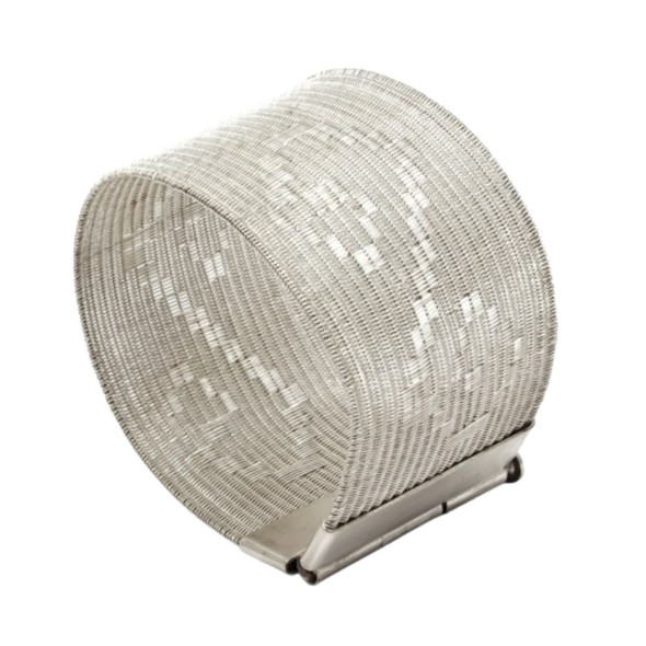 Llulay Silver Woven Bracelet – 4 cm Wide, Handloom Fine Silver Strand