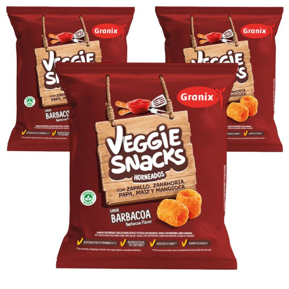 Granix Veggie Snacks Baked Barbecue Flavor, 90 g / 3.17 oz (pack of 3)