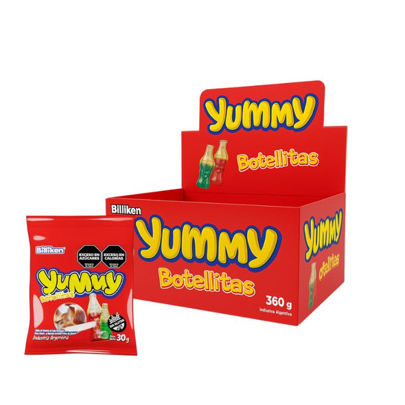 Billiken Yummy Gummy Candy Bottle-Shaped Gummies, 360 g / 12.7 oz (box of 12)