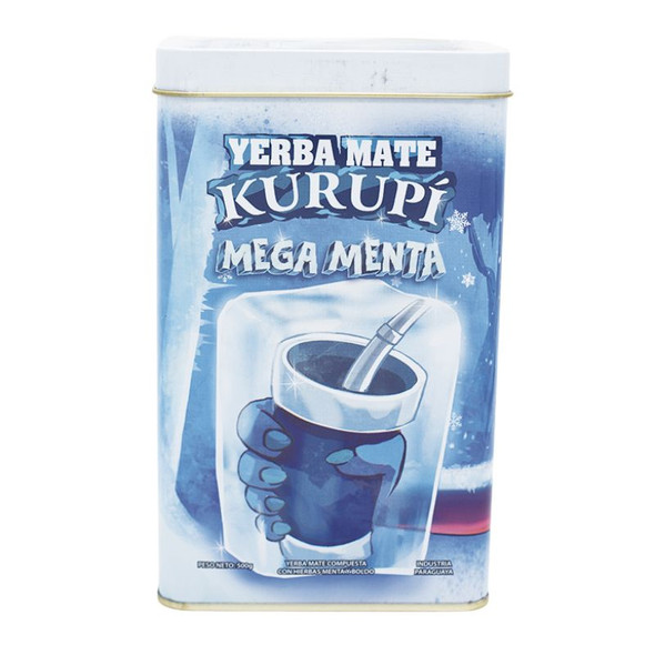 Kurupi Yerba Mate Mega Menta in Tin + Loose Yerba Pack, 500 g / 17.64 oz