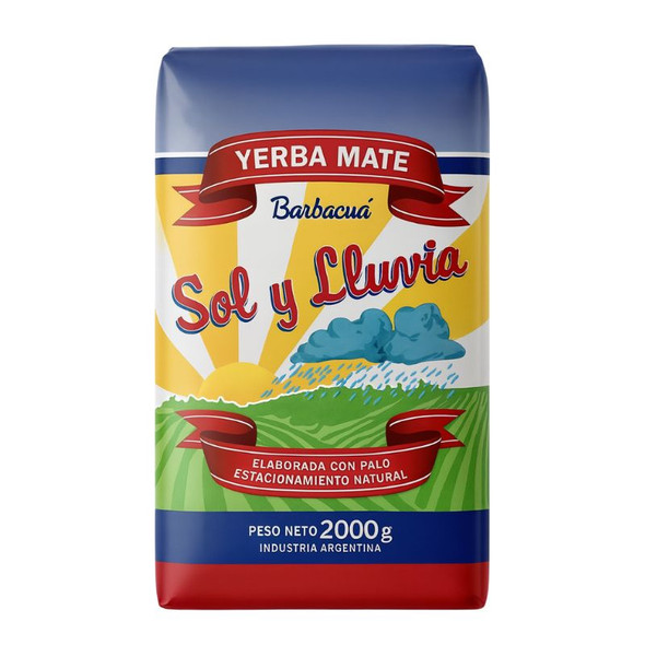 Sol y Lluvia Yerba Mate Barbacuá with Stems, 2 kg / 4.4 lb