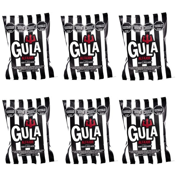 Gula King Alfajor 100% Pecado with Dulce de Leche & Chocolate, 72 g / 2.54 oz (pack of 6)