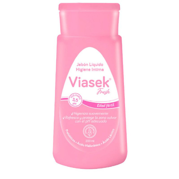 Viasek Fresh Intimate Liquid Soap for Fertile Age with Prebiotics, 200 ml / 6.76 fl oz