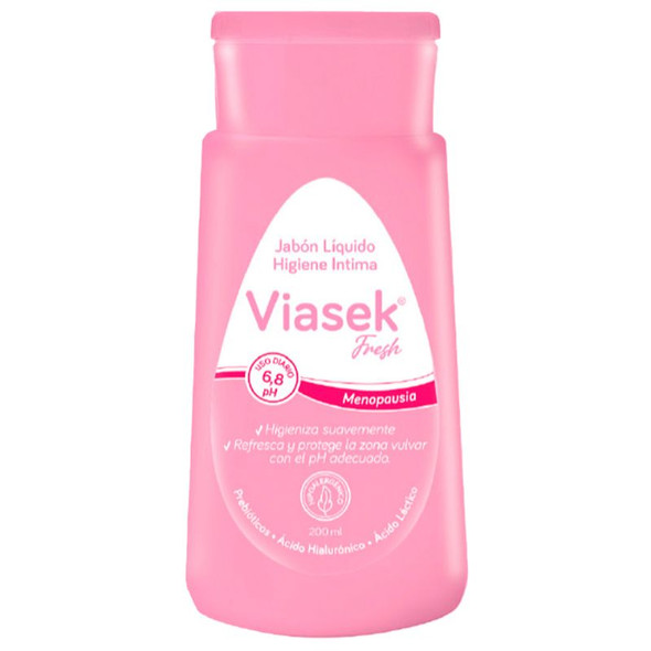 Viasek Fresh Intimate Liquid Soap for Menopause pH 6.8 with Prebiotics, 200 ml / 6.76 fl oz
