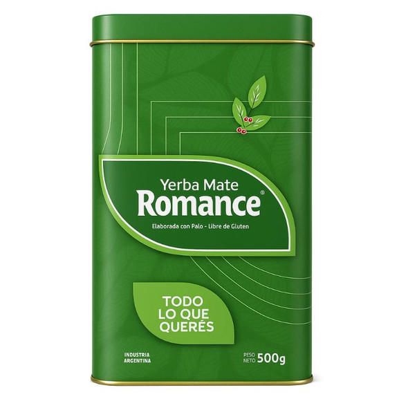 Romance Yerba Mate Suave in Decorative Tin, 500 g / 17.64 oz