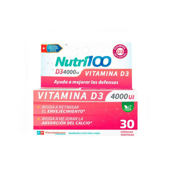 Nutri100 Vitamin D3 Supplement, 30 Capsules