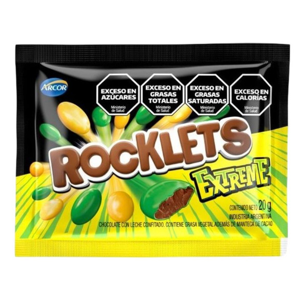 Rocklets Extreme Candy-Coated Chocolate Bites, 480 g / 16.93 oz (box of 24)