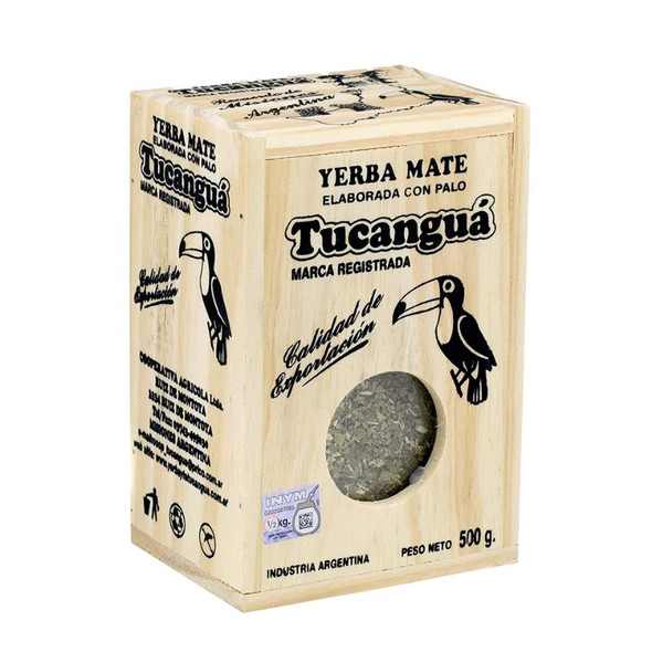 Tucangua Yerba Mate Recuerdo de Misiones in Wooden Box, 500 g / 17.64 oz