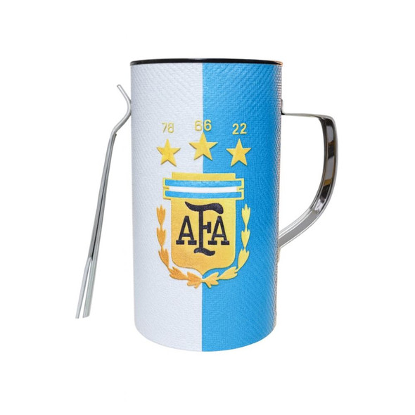 The Hincha House Argentina AFA 3 Stars Plastic Beer Mug with Handle - Vaso Güiro