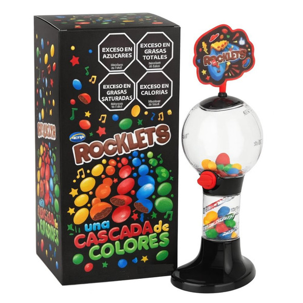 Rocklets Candy Dispenser with Chocolate Candied Chocolate Sprinkles