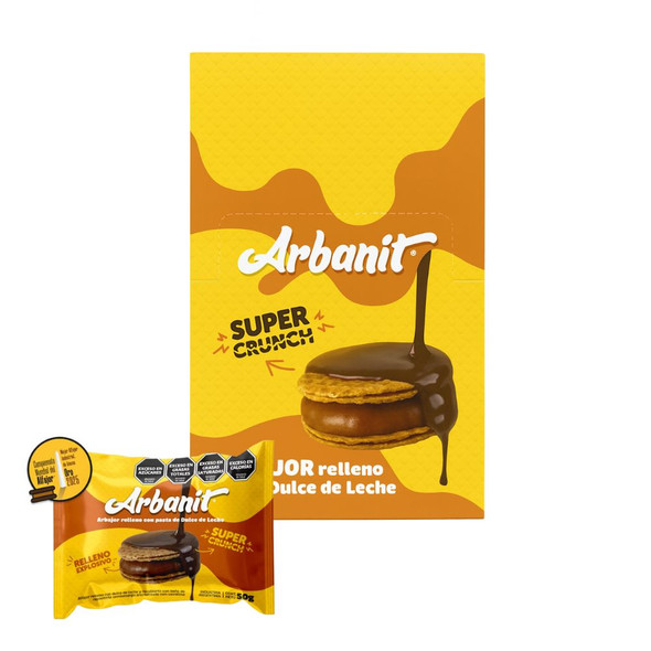Arbanit Super Crunch Alfajor with Dulce de Leche & Milk Chocolate, 50 g / 1.76 oz ea (box of 6)
