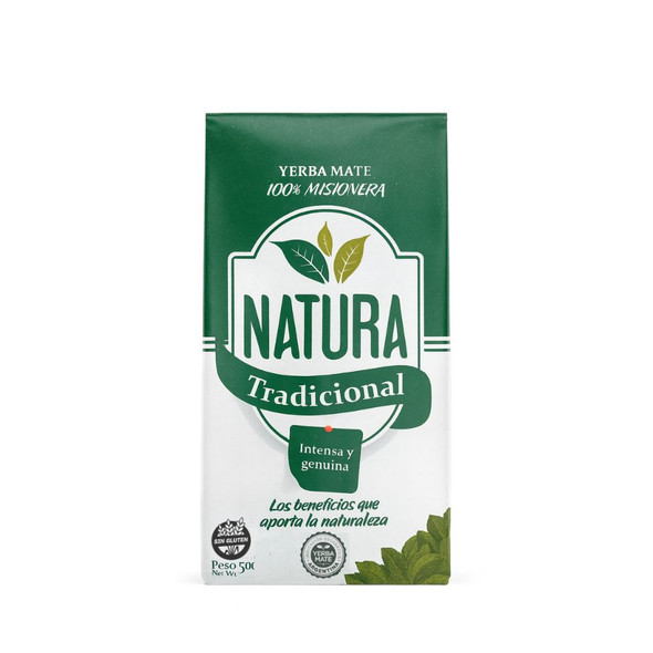 Natura Traditional Yerba Mate with Stems, Gluten-Free, 500 g / 1.1 lb