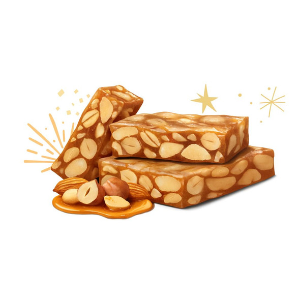 Georgalos Crunchy Nougat-Style Candy Bar with Peanuts, Almonds & Hazelnuts, 95 g / 3.35 oz