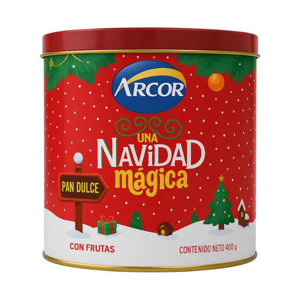 Arcor Pan Dulce with Candied Fruits in Metal Tin, 400 g / 14.11 oz