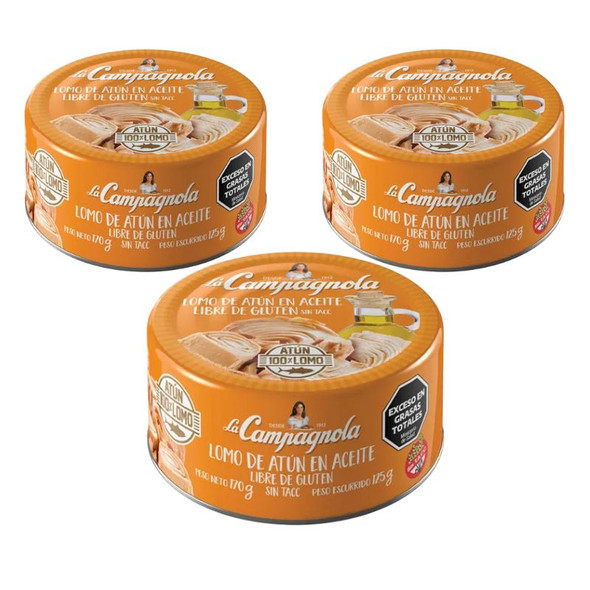 La Campagnola Tuna Loin in Oil, 170 g / 6.0 oz (pack of 3)