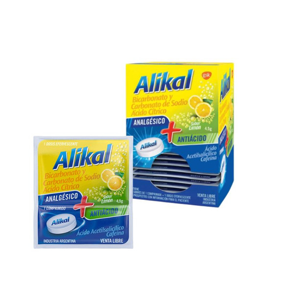 Alikal Lemon Flavor Antacid & Pain Reliever Powder Sachets, 4.5 g / 0.15 oz (box of 30)