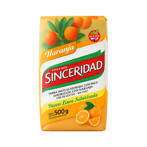 Sinceridad Yerba Mate with Orange Flavor, 500 g / 17.64 oz