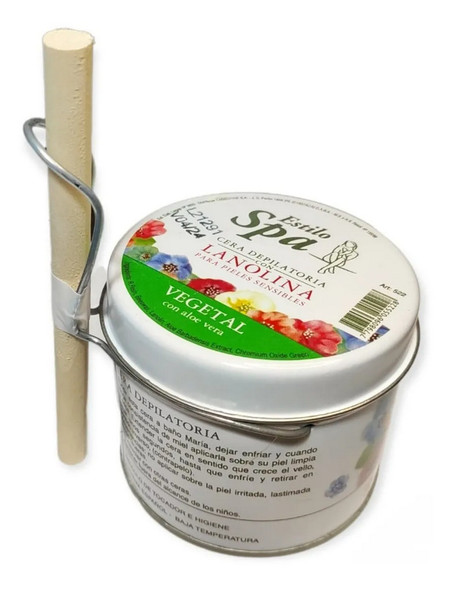 Estilo Spa Cera Depilatoria En Lata, Hair Removal Canned Wax with Aloe Vera for Sensitive Skin, 200 g / 7 oz