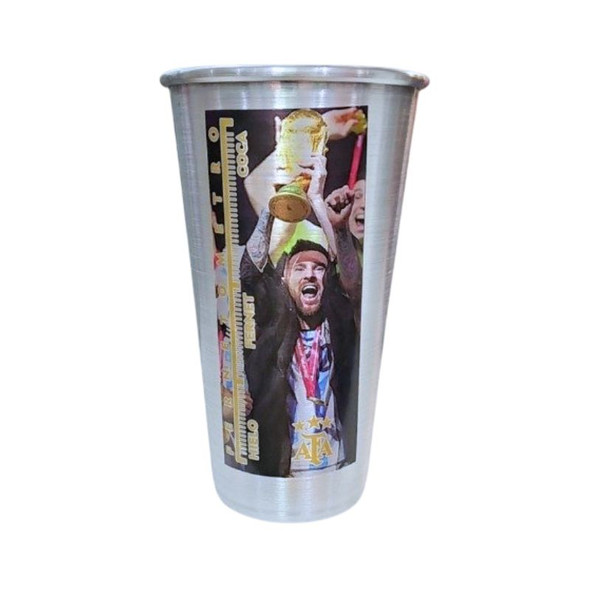 The Hincha House Large Cup Messi Raising the Cup Fernetometer, 1 l / 33.8 fl oz Capacity
