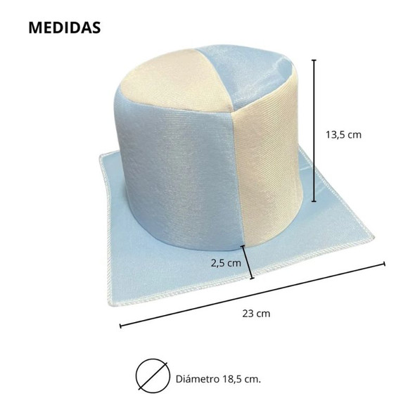 Seleccion Argentina Team Top Hat Made of Harlequin Fabric For Costumes and Parties