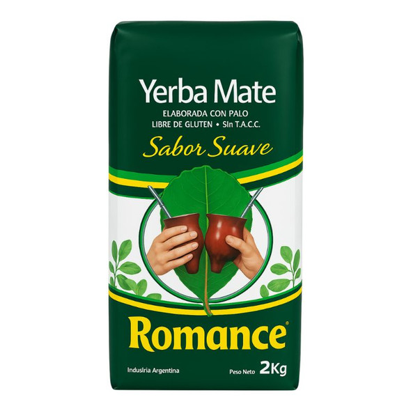 Romance Yerba Mate Suave Elaborada con Palo, 2 kg / 4.41 lb