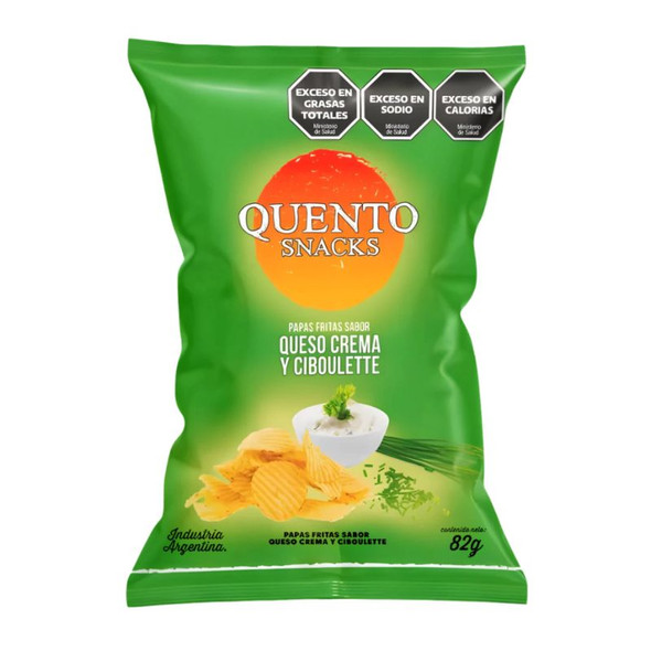 Quento Cream Cheese & Chive Flavored Potato Chips, 82 g / 2.89 oz