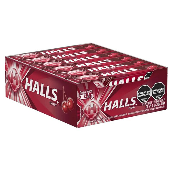 Halls Cherry Flavored Hard Candy, 302.4 g / 10.66 oz (box of 12)