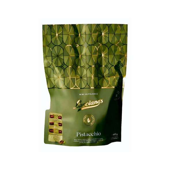 Lucciano's Mini Alfajores Belgian Chocolate Pistachio Flavor, 480 g / 16.93 oz (bag of 12)