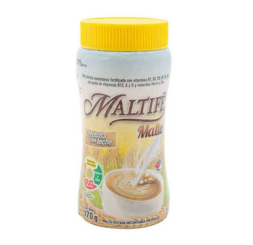 Maltifé Malta Ready to Make Powder Malt Drink Caffeine-Free, with Vitamins A, B, D, Iron & Zinc, 170 g / 5.99 oz