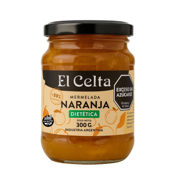 El Celta Light Orange Jam in Glass Jar, 300 g / 10.58 oz