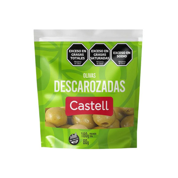 Castell Pitted Green Olives in Brine, 180 g / 6.35 oz
