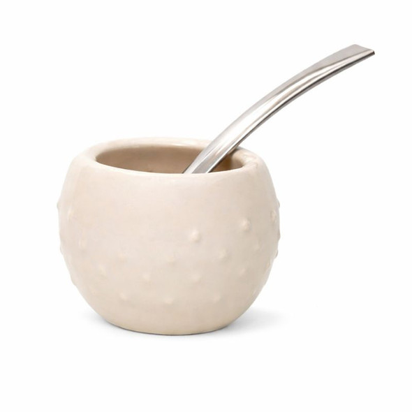 Mate & Co Tres Mentas Yerba Mate Gift Kit with White Ceramic Mate & Bombilla, 220 g / 7.76 oz