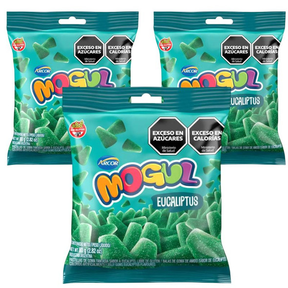 Mogul Jelly Gums Eucalyptus Flavored, 80 g / 2.82 oz (pack of 3)