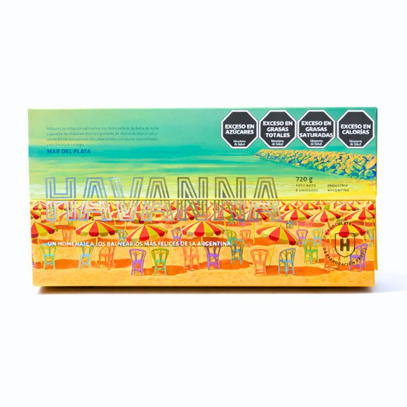 Havanna Limited Edition Assorted Alfajores - Playa Bristol & Playa Grande, Dulce de Leche, Gold Chocolate & 70% Dark Chocolate (box of 8)