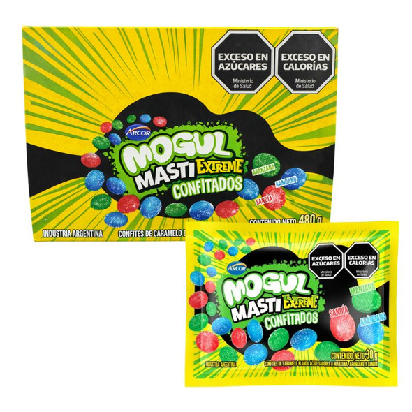 Mogul Masti Extreme Coated Chewy Candy Apple, Blueberry & Watermelon, 480 g / 16.93 oz (box of 16)
