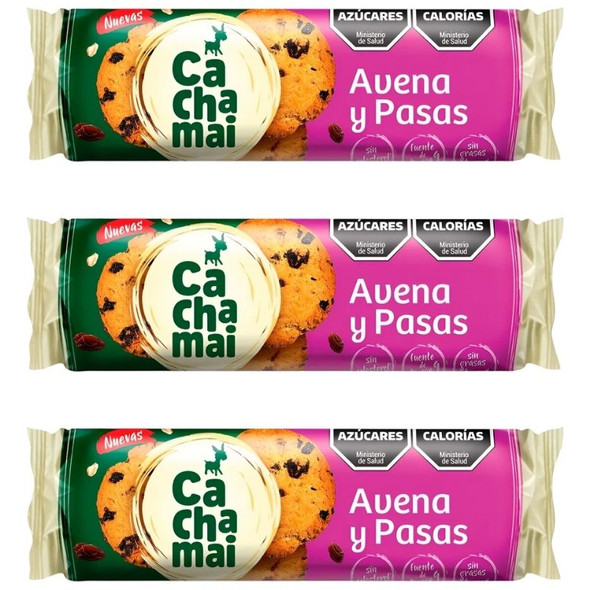 Cachamai Oatmeal & Raisin Cookies, 160 g / 5.64 oz (pack of 3)